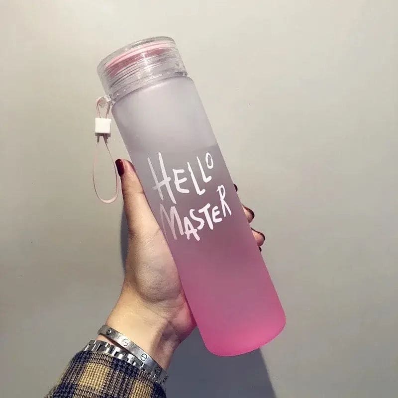 Hello Master Water Bottle, 480ml Transparent Gradient Colorful Bottle, Portable Athletic Stylish Frosted Water Bottle, Large Capacity Misting Water Bottle, Gradient Drinkware Travel Bottle, Outdoor Sport Fitness Water Cup Hello Master Water Bottle, 480ml Transparent Gradient Colorful Bottle, Portable Athletic Stylish Frosted Water Bottle, Large Capacity Misting Water Bottle, Gradient Drinkware Travel Bottle, Outdoor Sport Fitness Water Cup